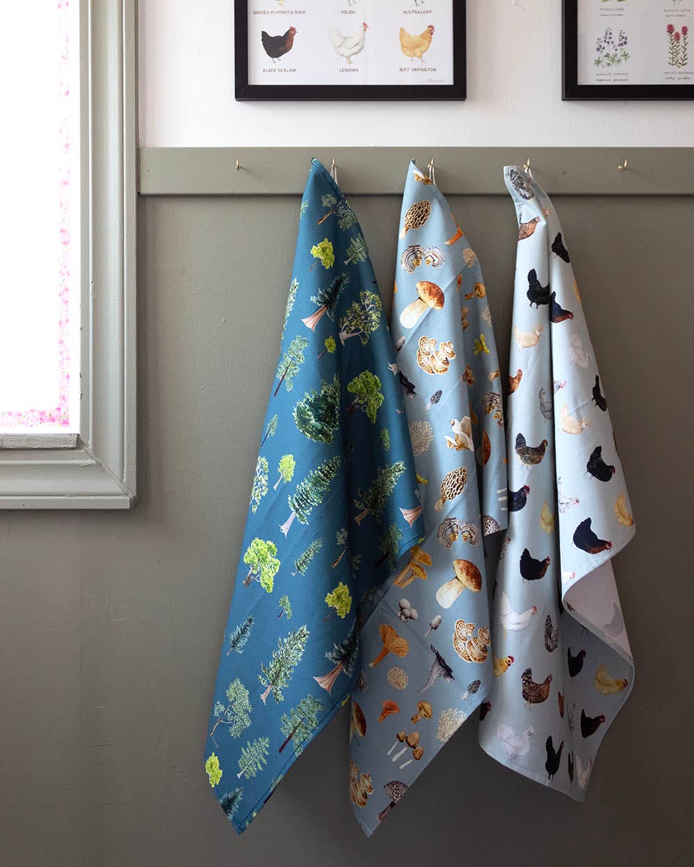 Chicken Tea Towel - Organic Cotton Kitchen Towel, photo 5 of 6