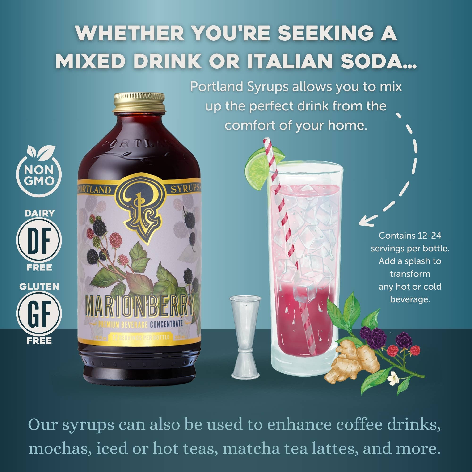 Marionberry Syrup 12oz - cocktail / mocktail beverage mixer, photo 4 of 7