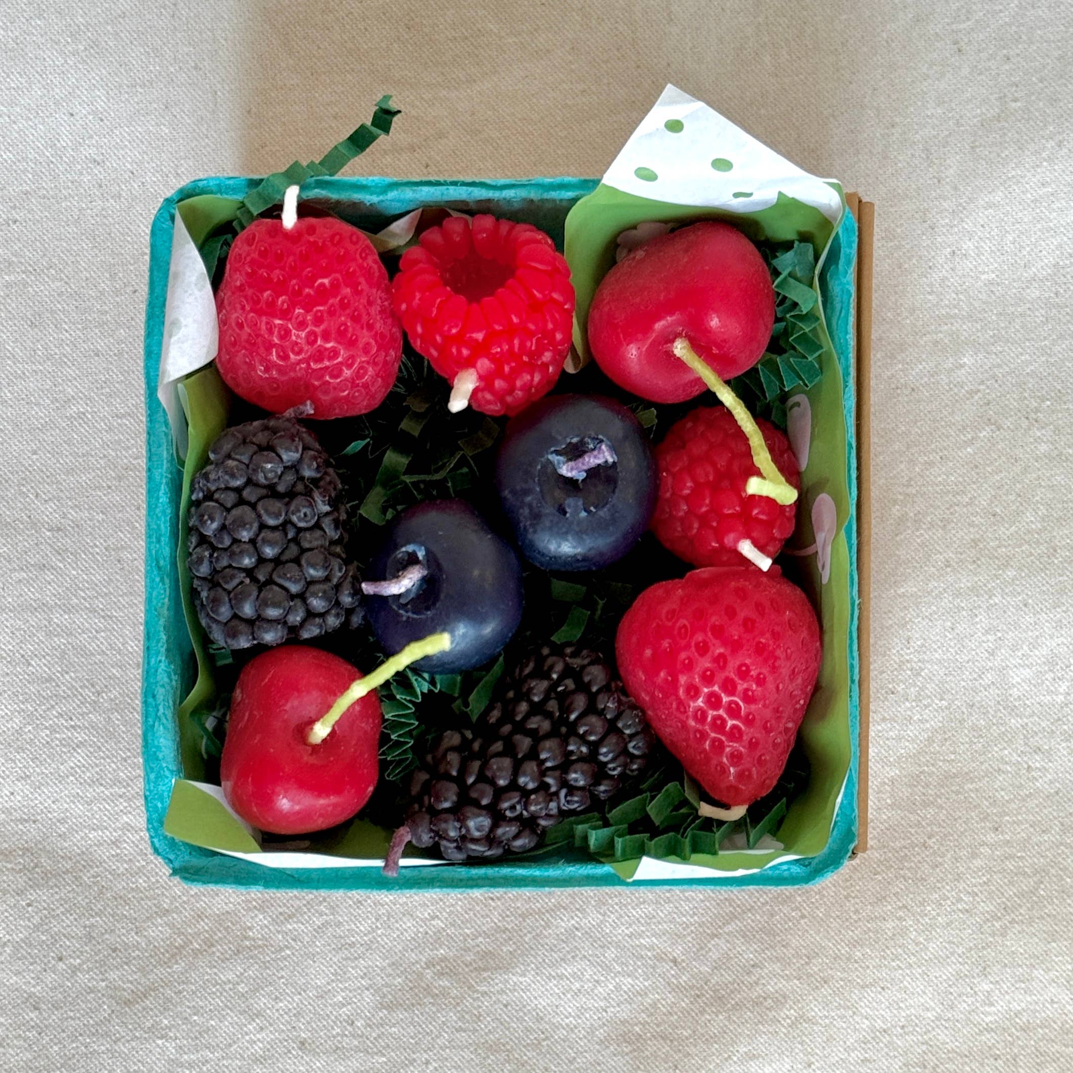 Mixed Berry Beeswax Birthday Candles: 10, photo 1 of 2