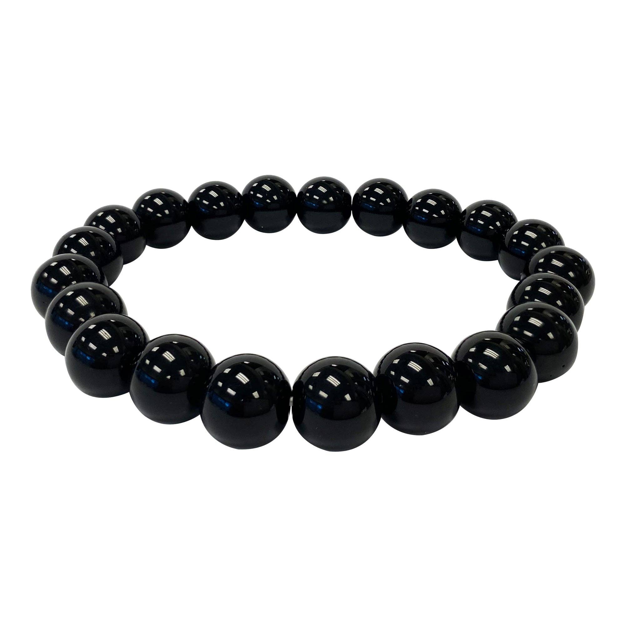 8mm Black Onyx Unisex Handmade Stretch Bracelet, photo 3 of 5