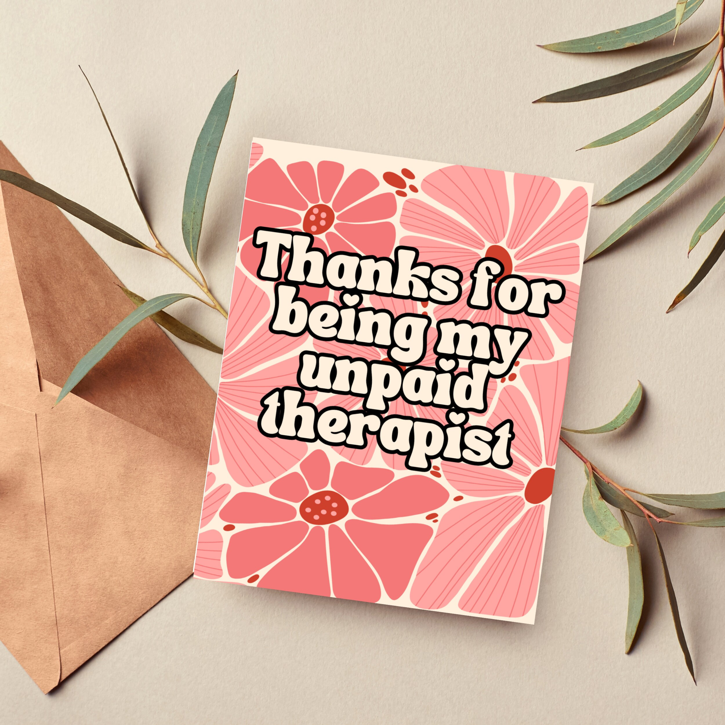 Funny Thank You Card for Friend, Thanks Card for Friend, photo 1 of 2