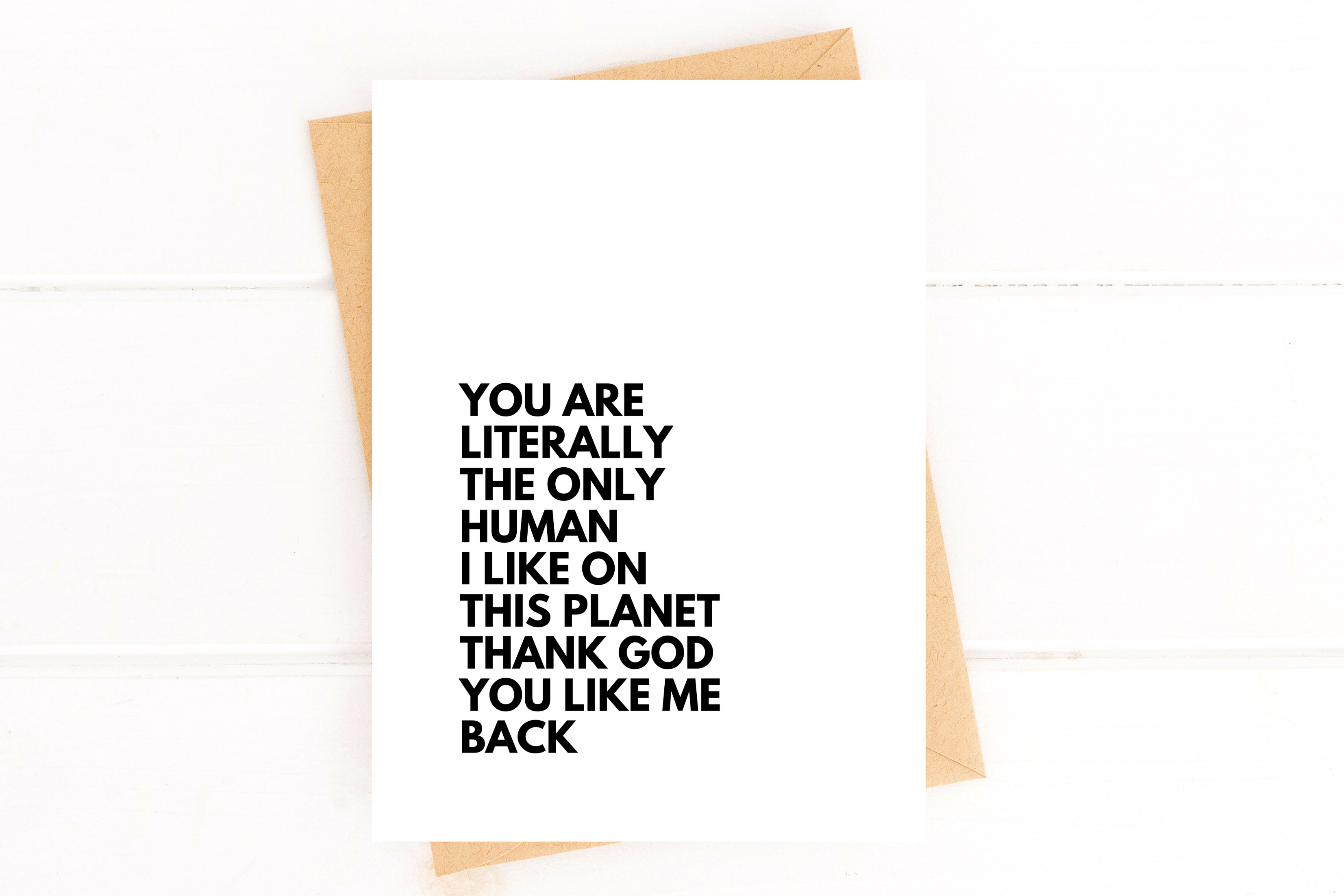 Funny Anniversary Card You Are the Only Human I Like Card, photo 2 of 3