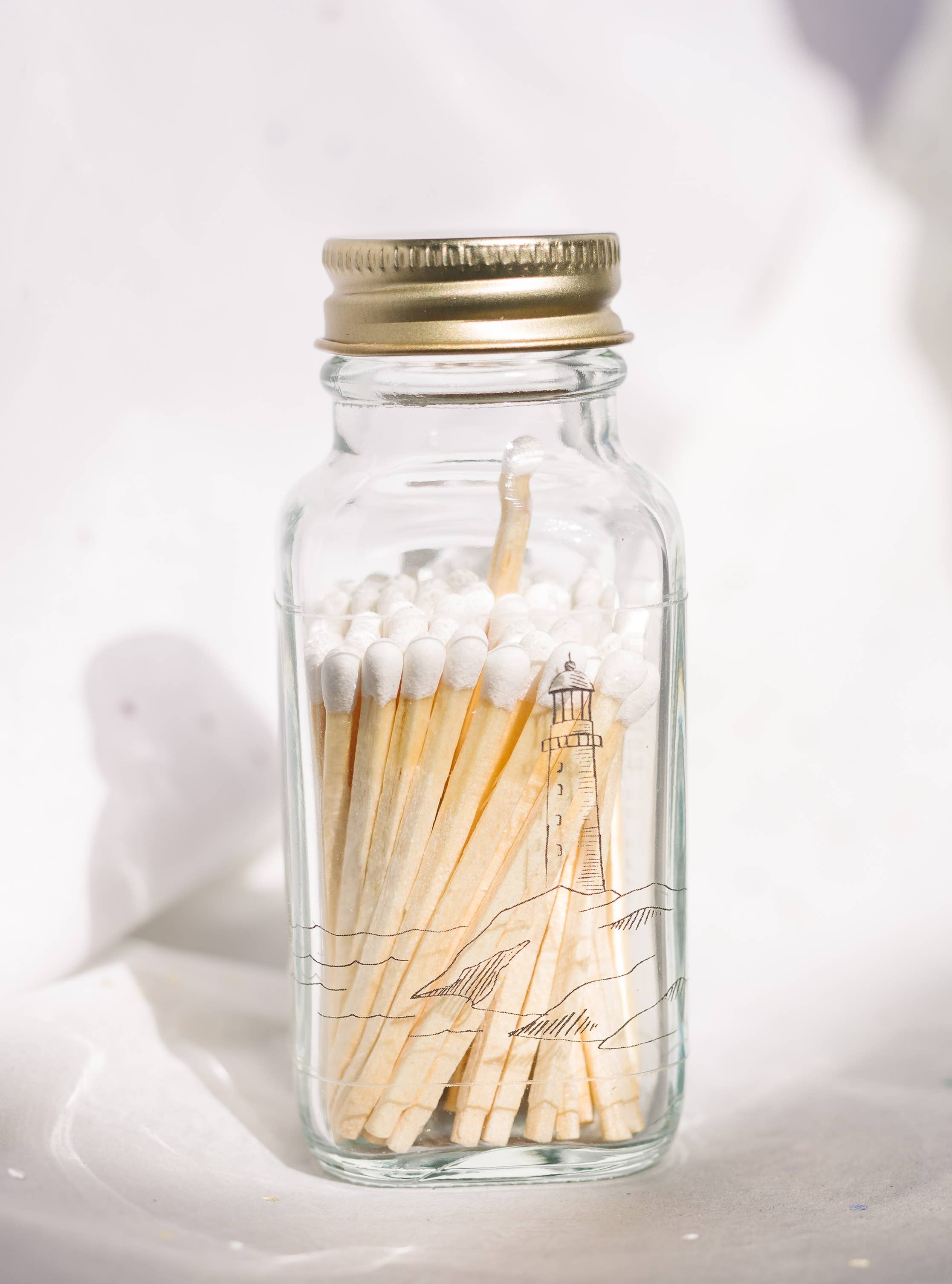 Lighthouse 2" White Match Jar | Rocky Point Match Holder, photo 7 of 8
