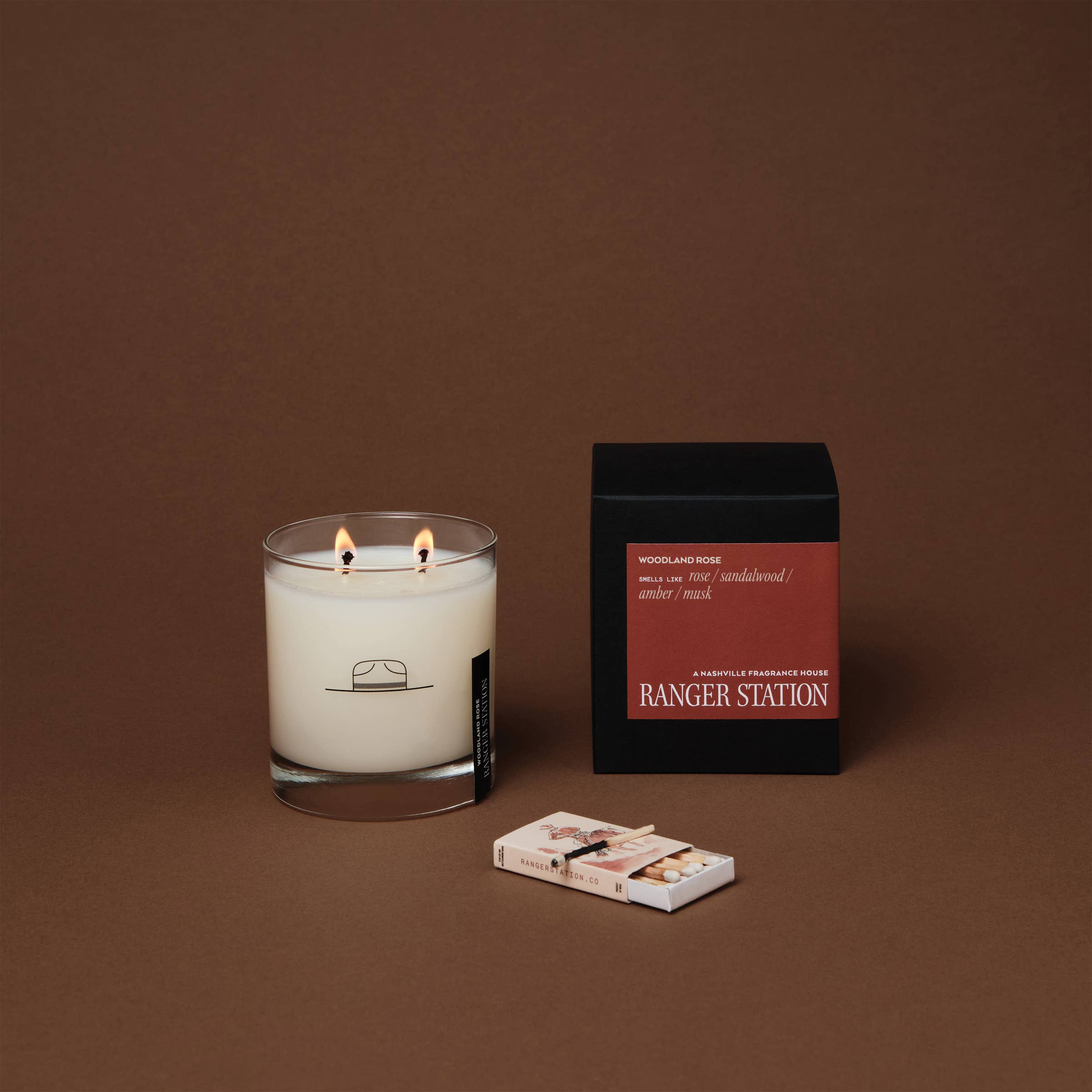 WOODLAND ROSE CANDLE: 11oz Rocks Glass, photo 2 of 5