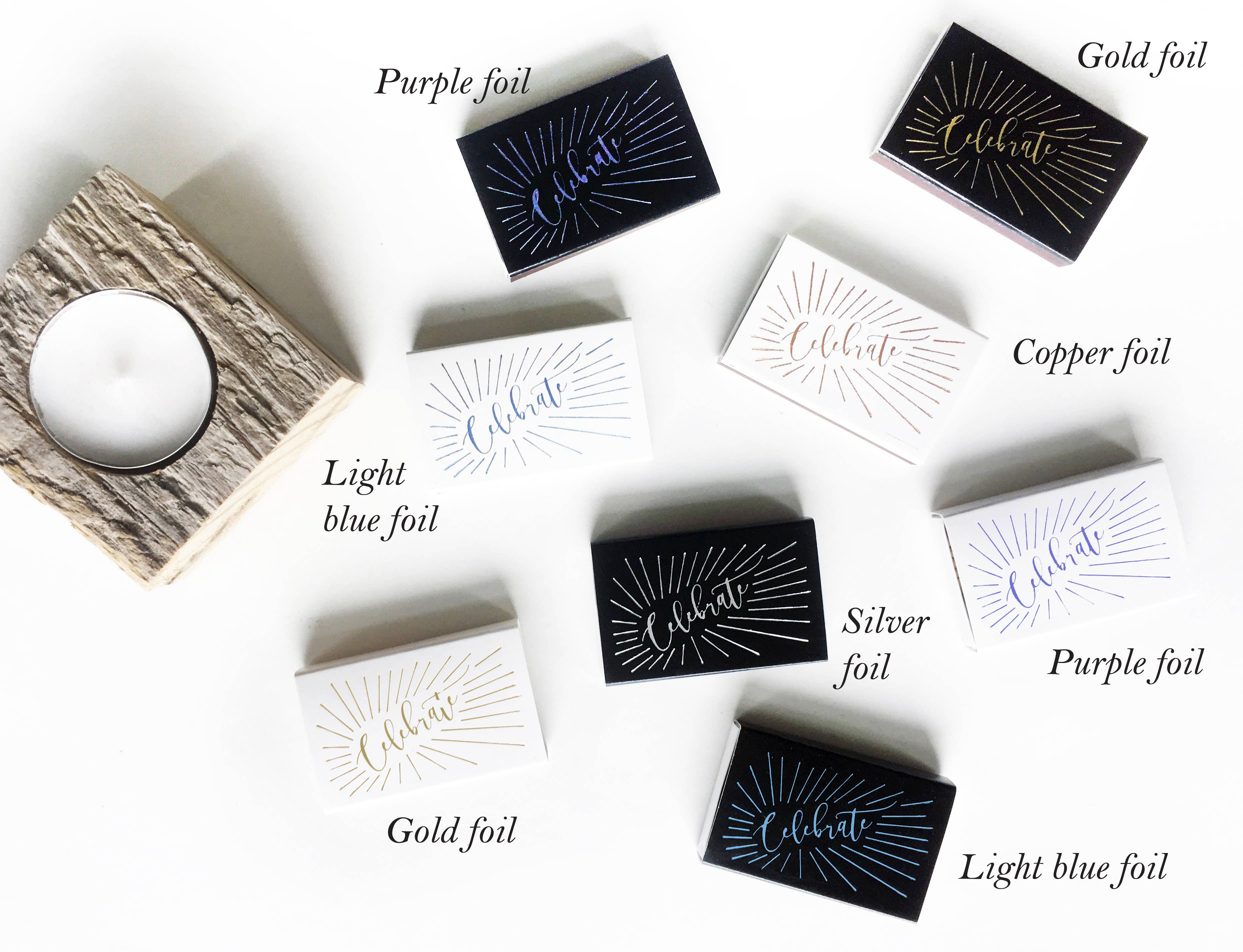 Gold Celebrate White Matchbox, photo 7 of 8