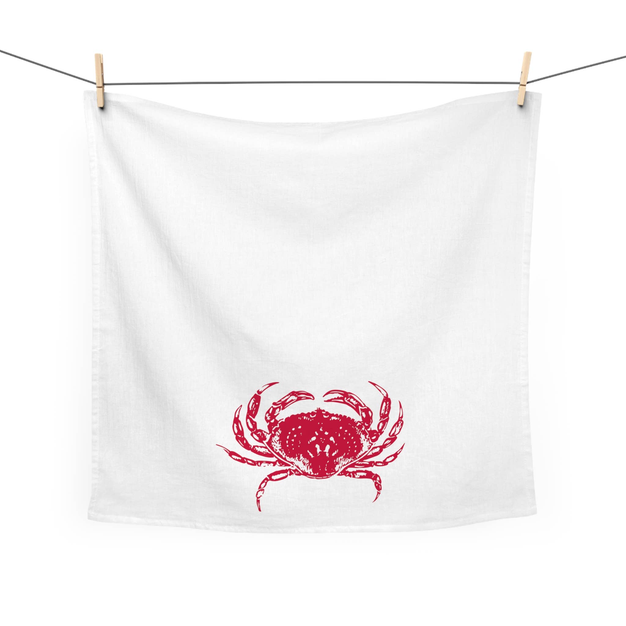 Dungeness Crab Organic Cotton Printed Kitchen Tea Towel, photo 1 of 5