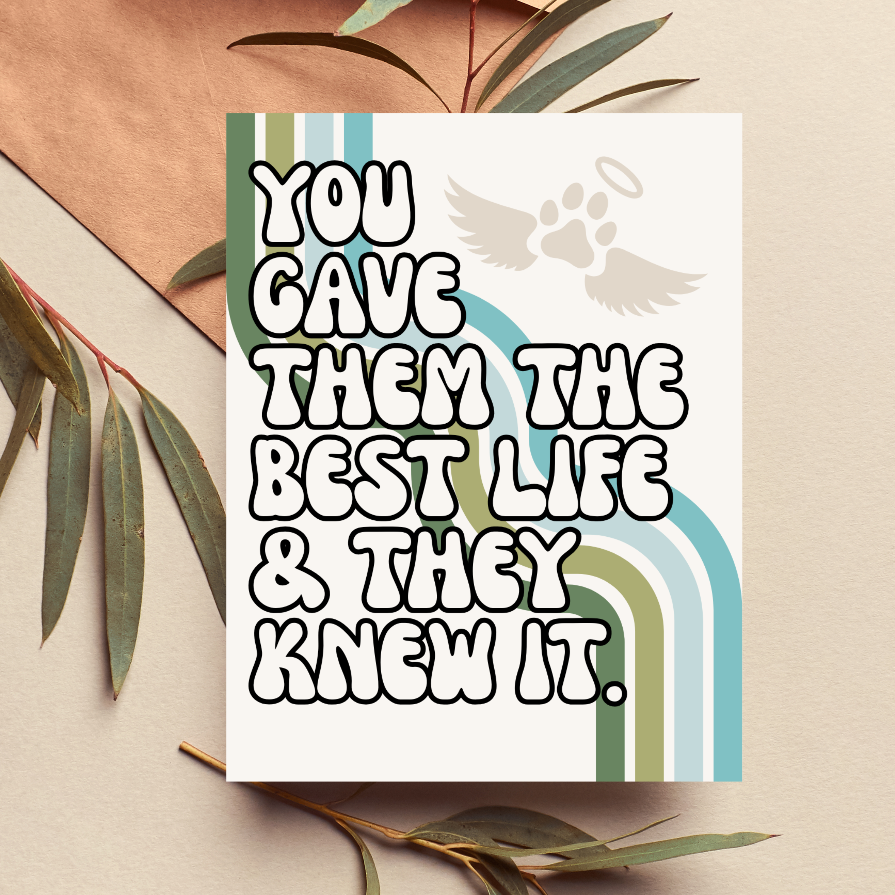 Pet Loss Sympathy Card Rainbow Bridge Dog Cat Loss Gift, photo 1 of 4