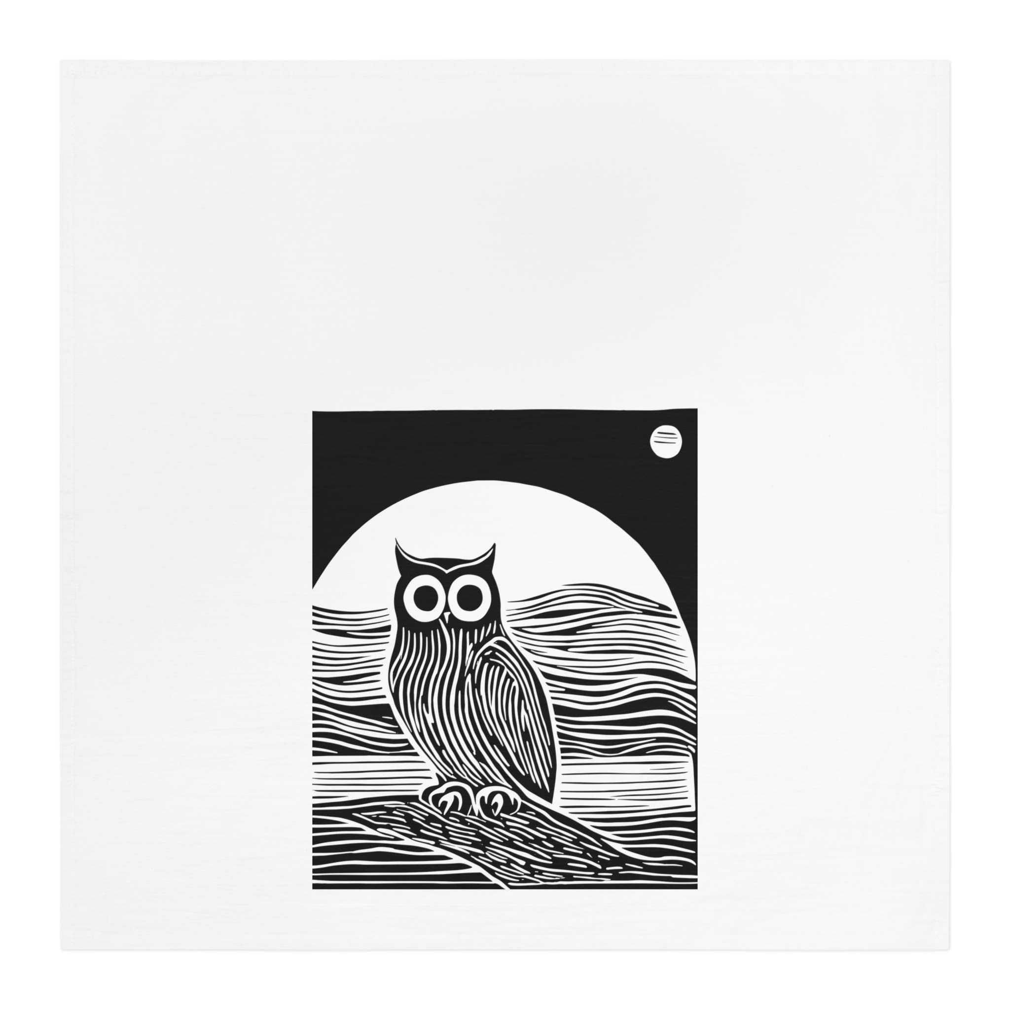 Night Owl 100% Organic Cotton Printed Kitchen Tea Towel, photo 2 of 2