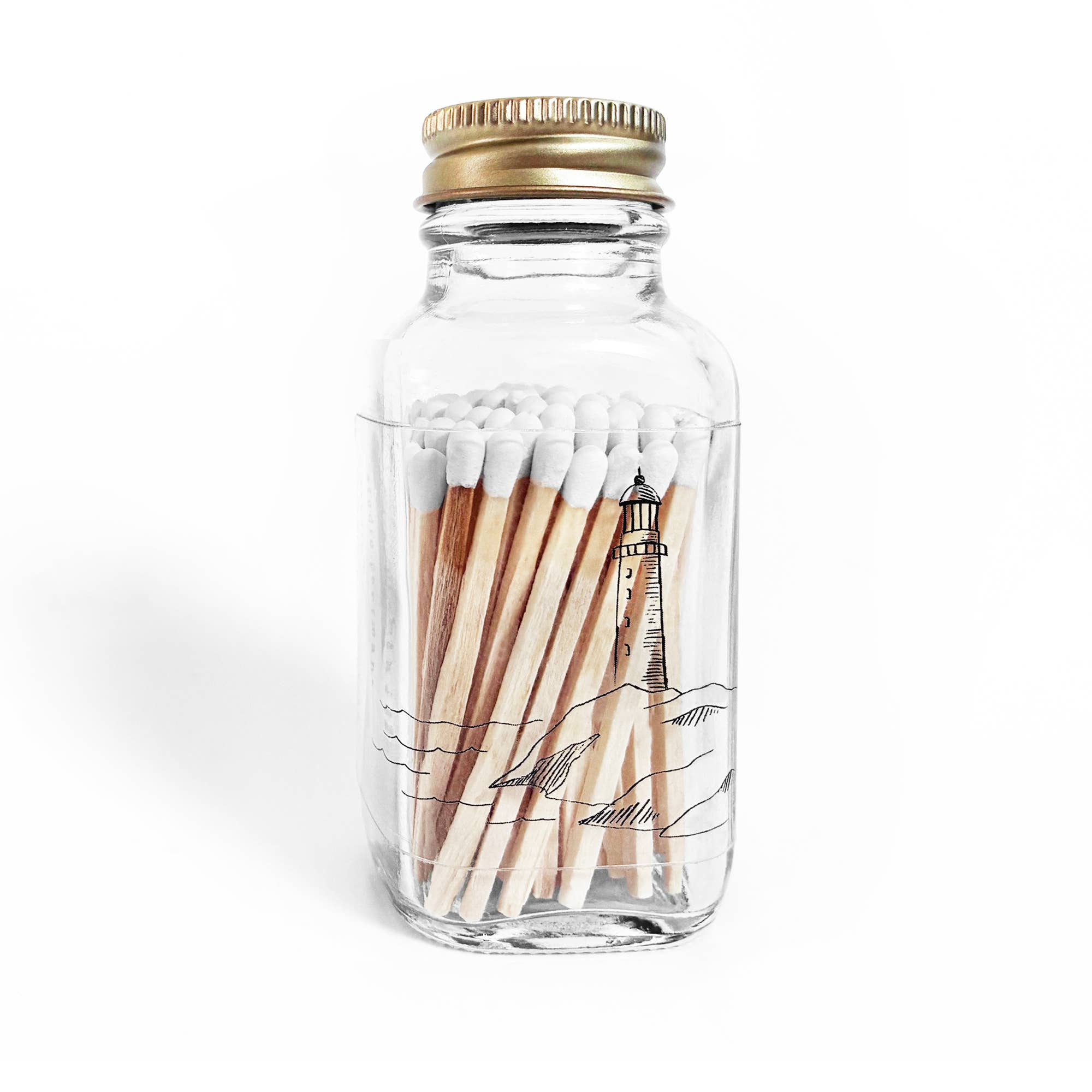 Lighthouse 2" White Match Jar | Rocky Point Match Holder, photo 1 of 8
