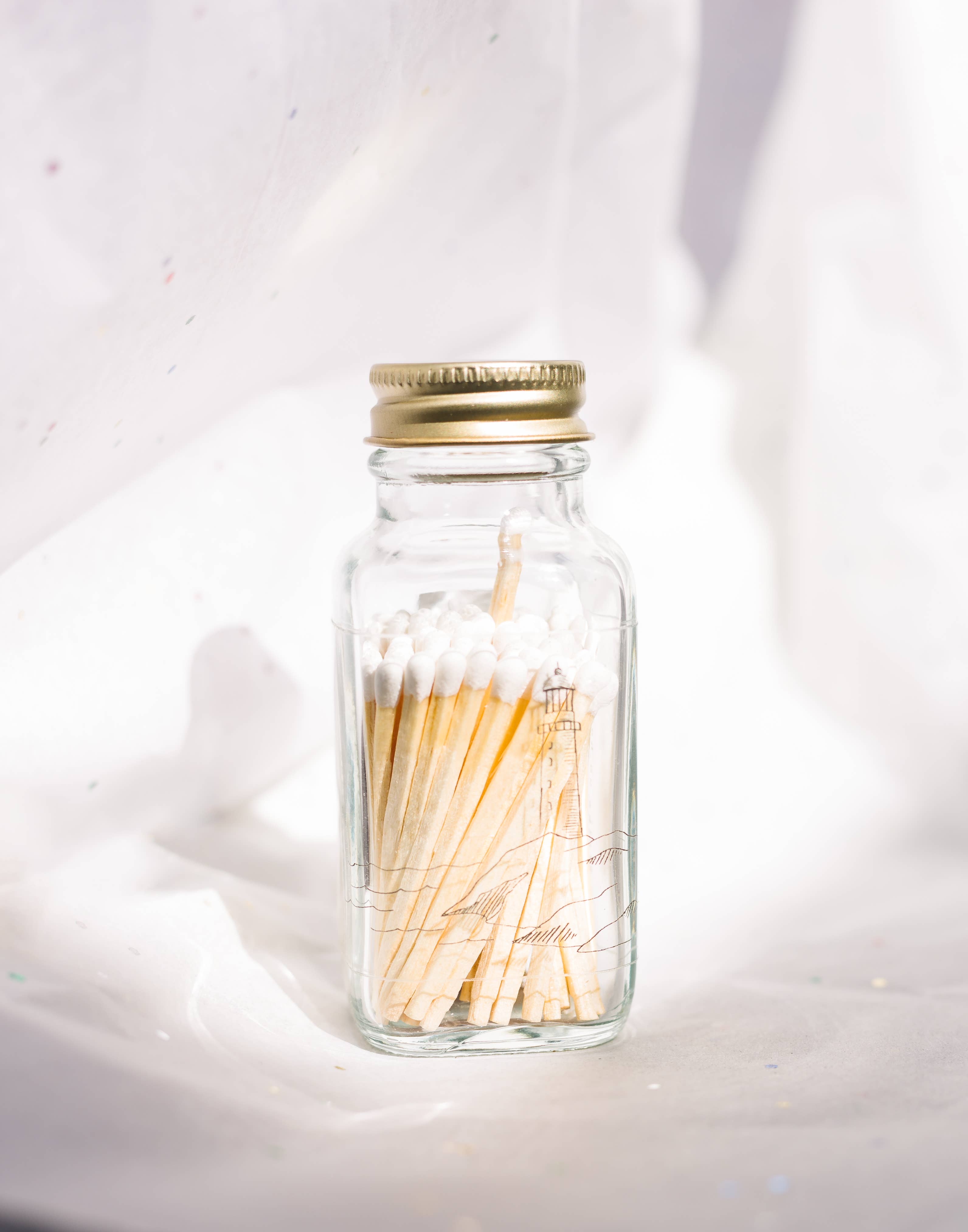 Lighthouse 2" White Match Jar | Rocky Point Match Holder, photo 2 of 8