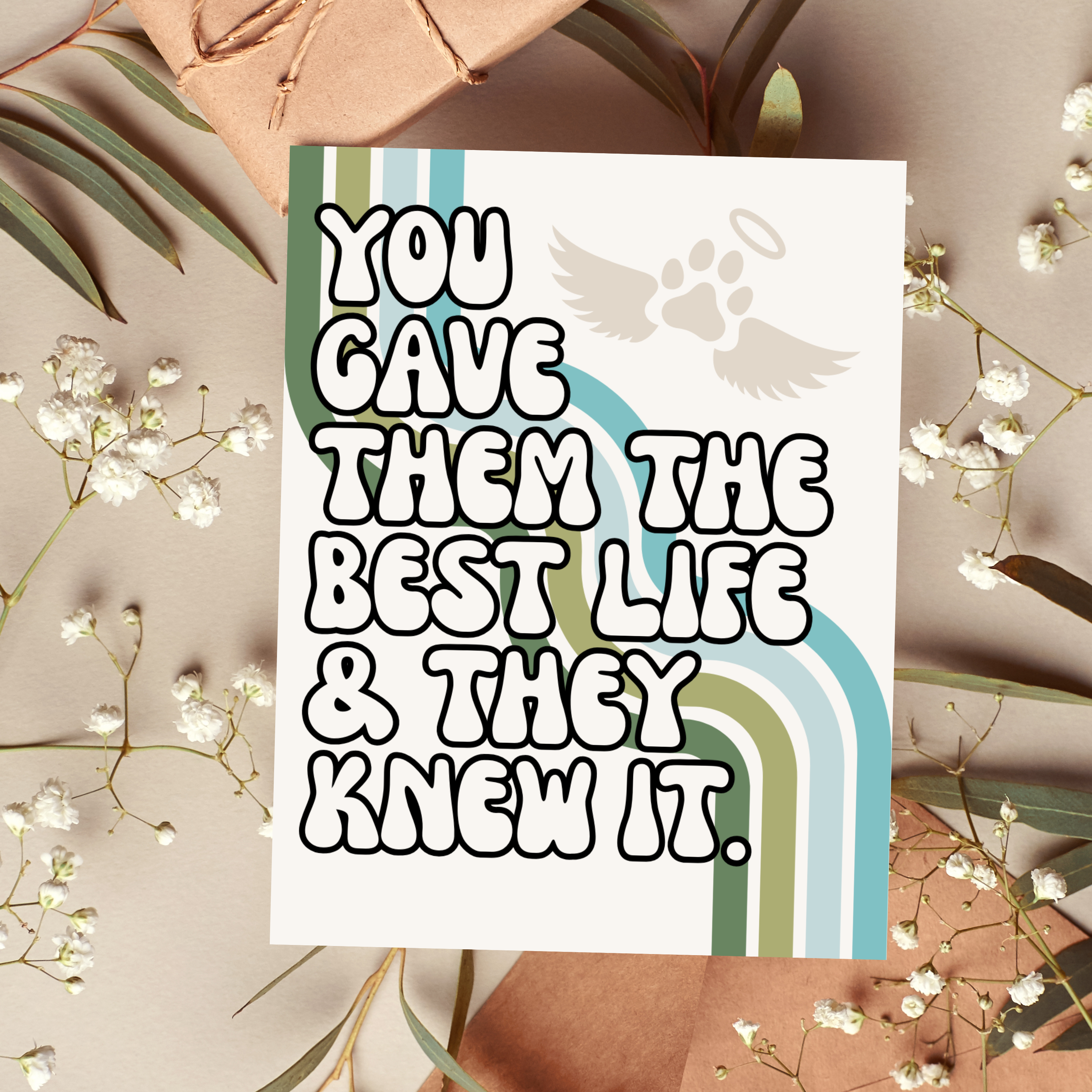 Pet Loss Sympathy Card Rainbow Bridge Dog Cat Loss Gift, photo 2 of 4