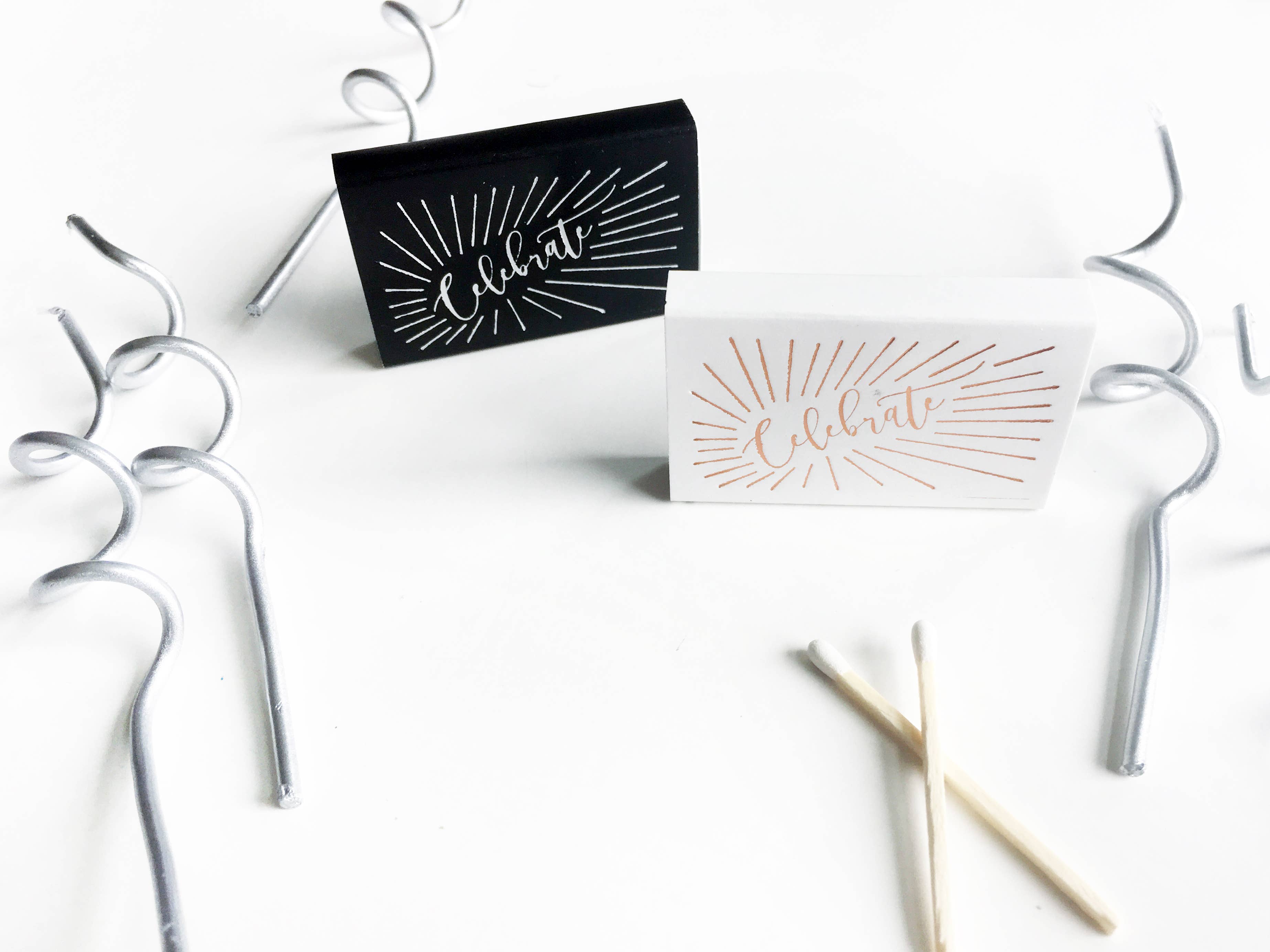 Gold Celebrate White Matchbox, photo 4 of 8