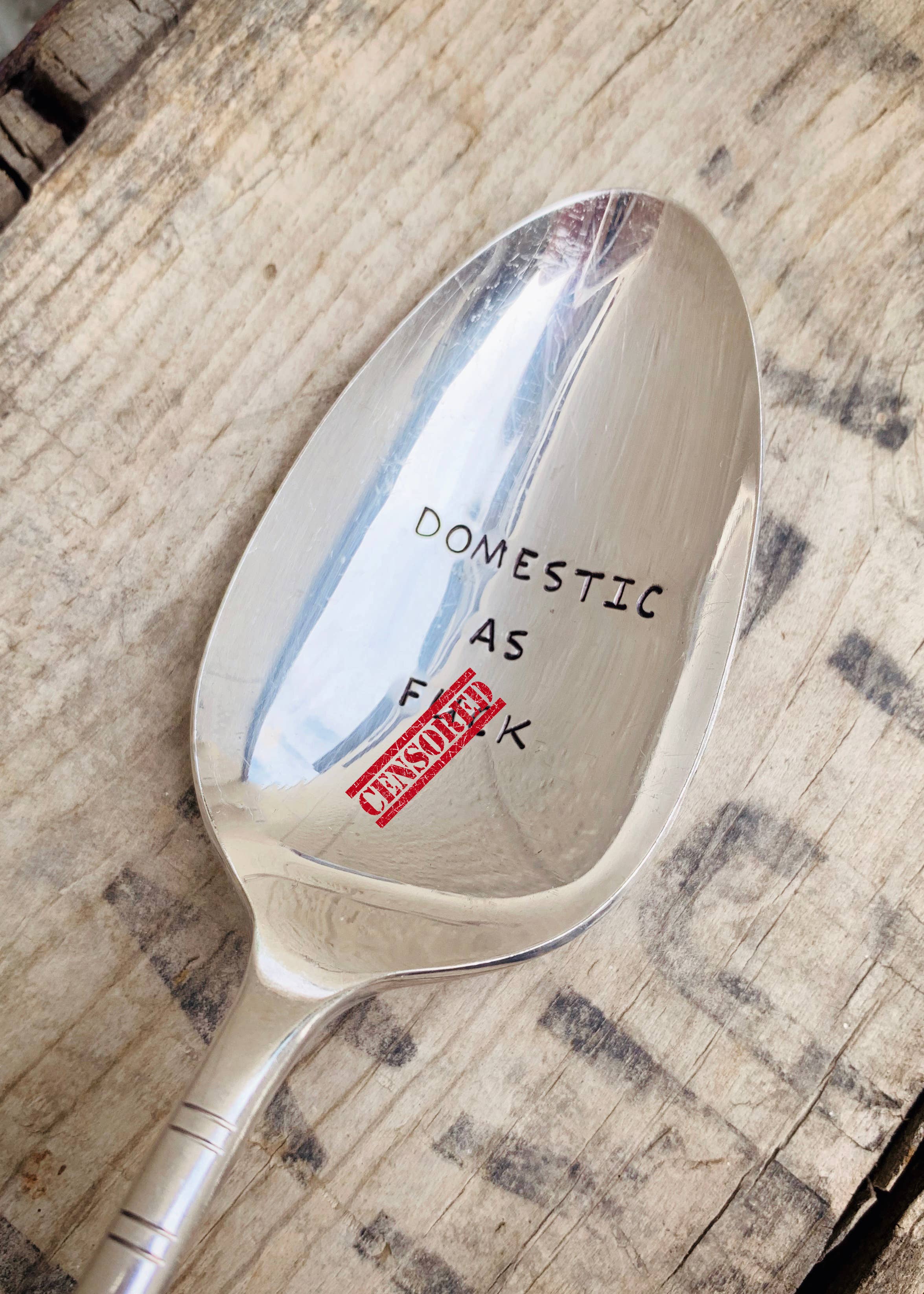 Pinkies up B*****s (teaspoon)Naughty Coffee Themed Hand-Stamped Vintage Silver Spoons:, photo 5 of 8