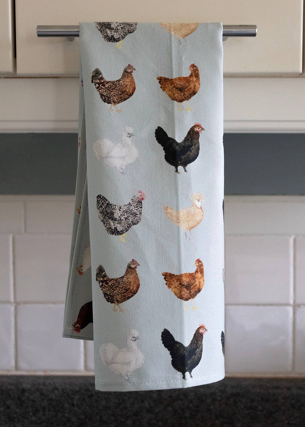 Chicken Tea Towel - Organic Cotton Kitchen Towel, photo 4 of 6