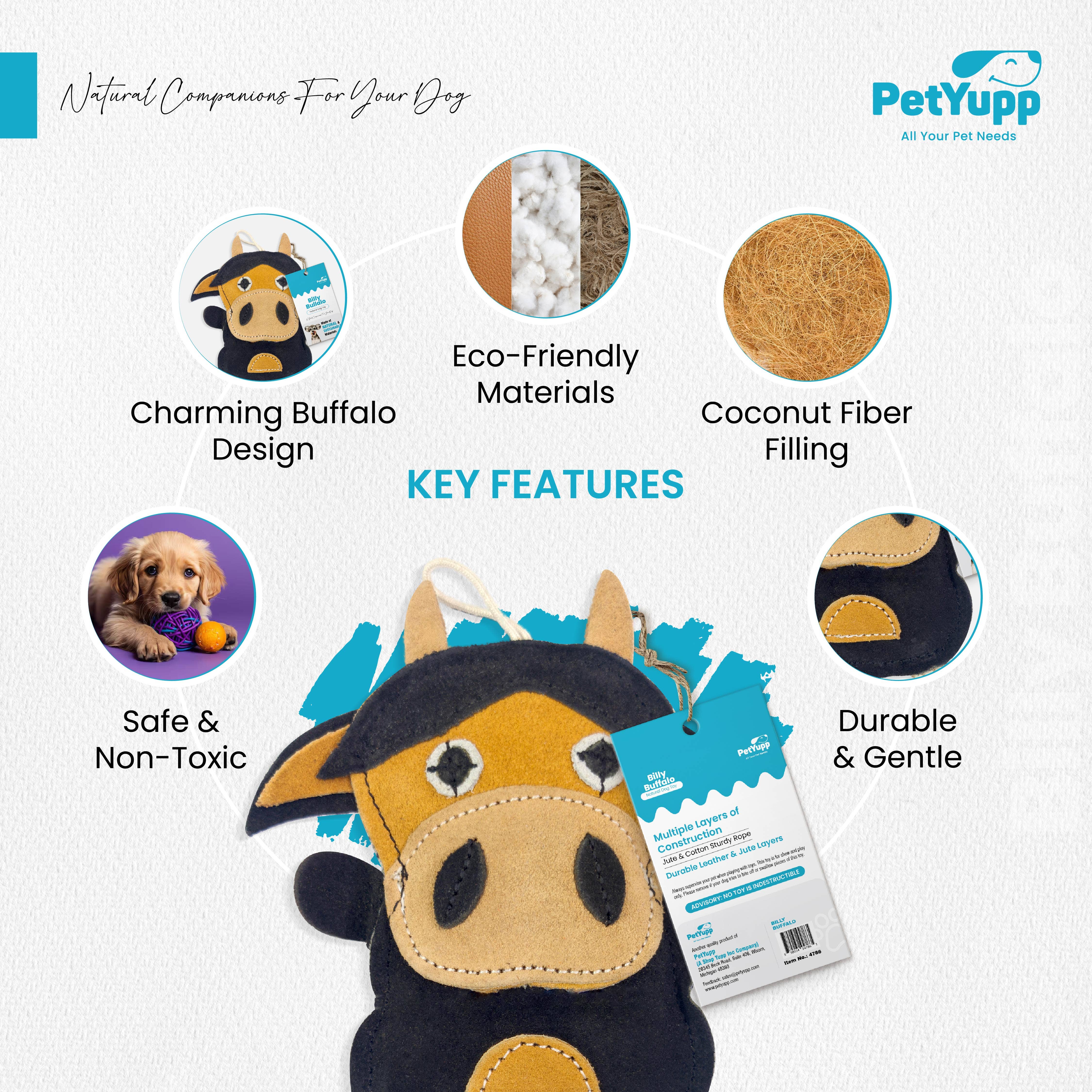 Billy Buffalo-Leather Dog Toy, photo 4 of 5