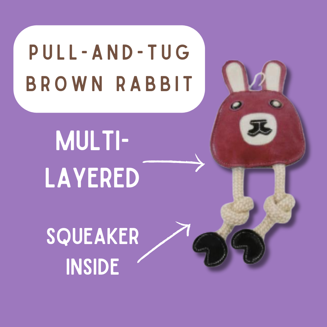 Brown Pull-and Tug Rabbit