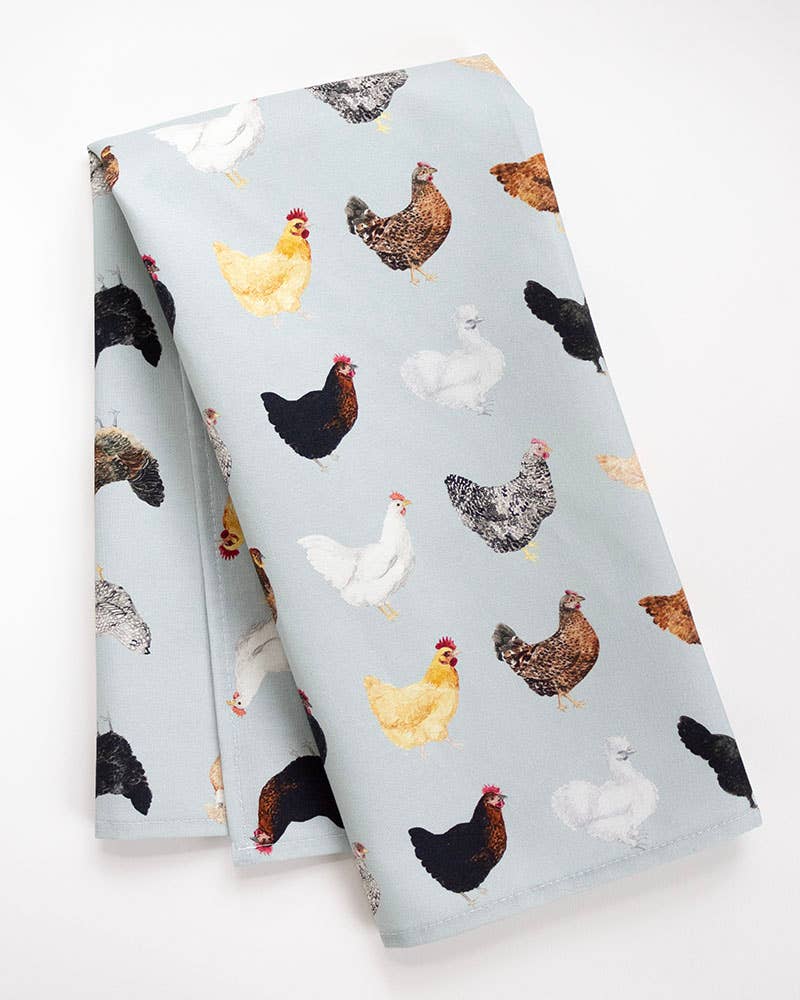 Chicken Tea Towel - Organic Cotton Kitchen Towel, photo 2 of 6