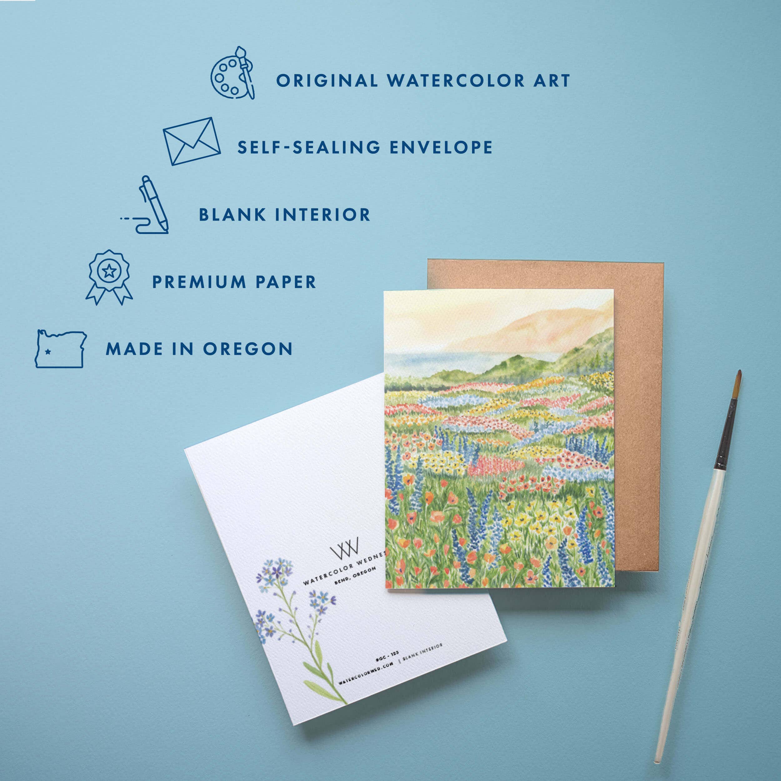 Coastal Blooms Greeting Card | Everyday Wildflower Card: Single Card, photo 2 of 6