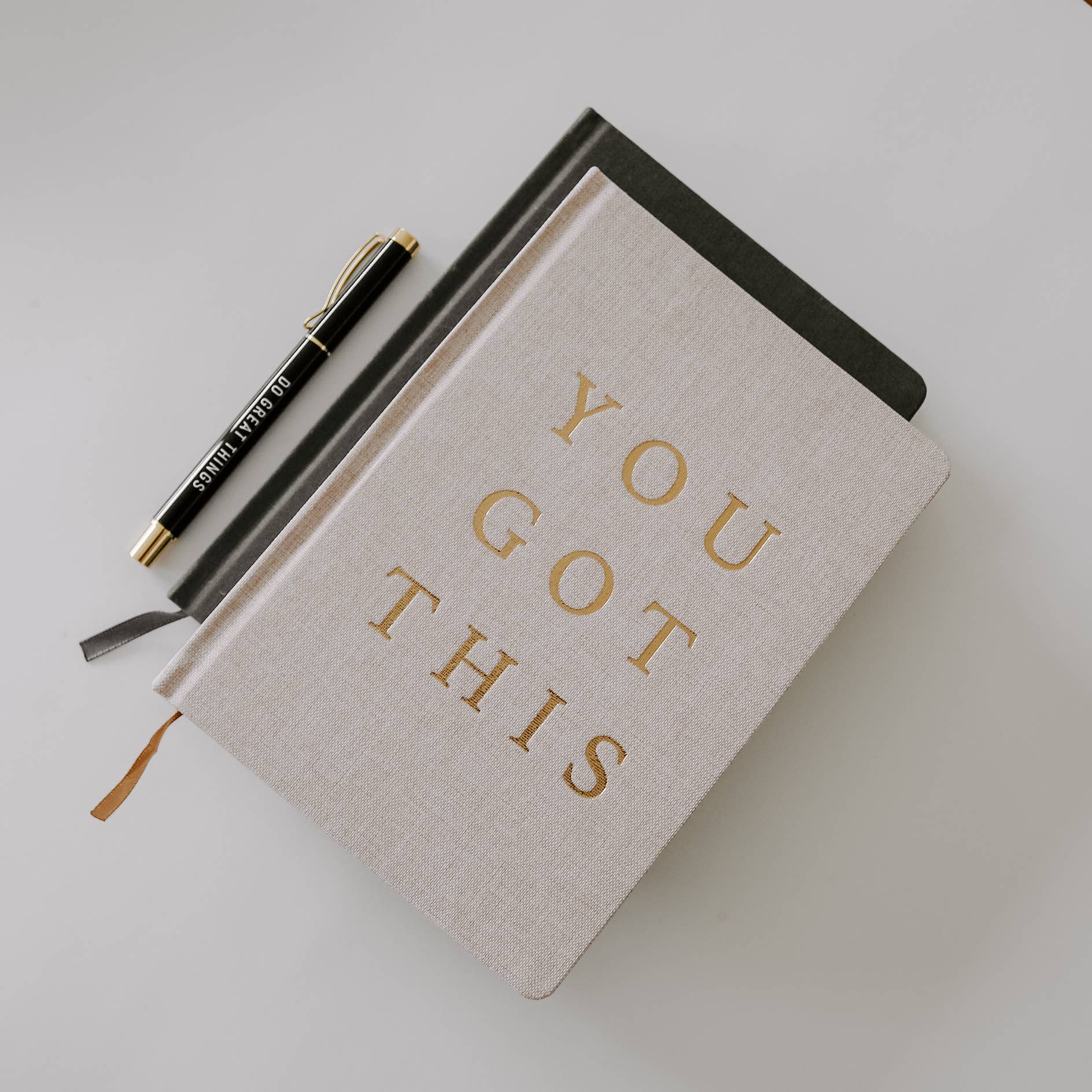 You Got This - Tan and Gold Foil Fabric Journal, photo 2 of 8