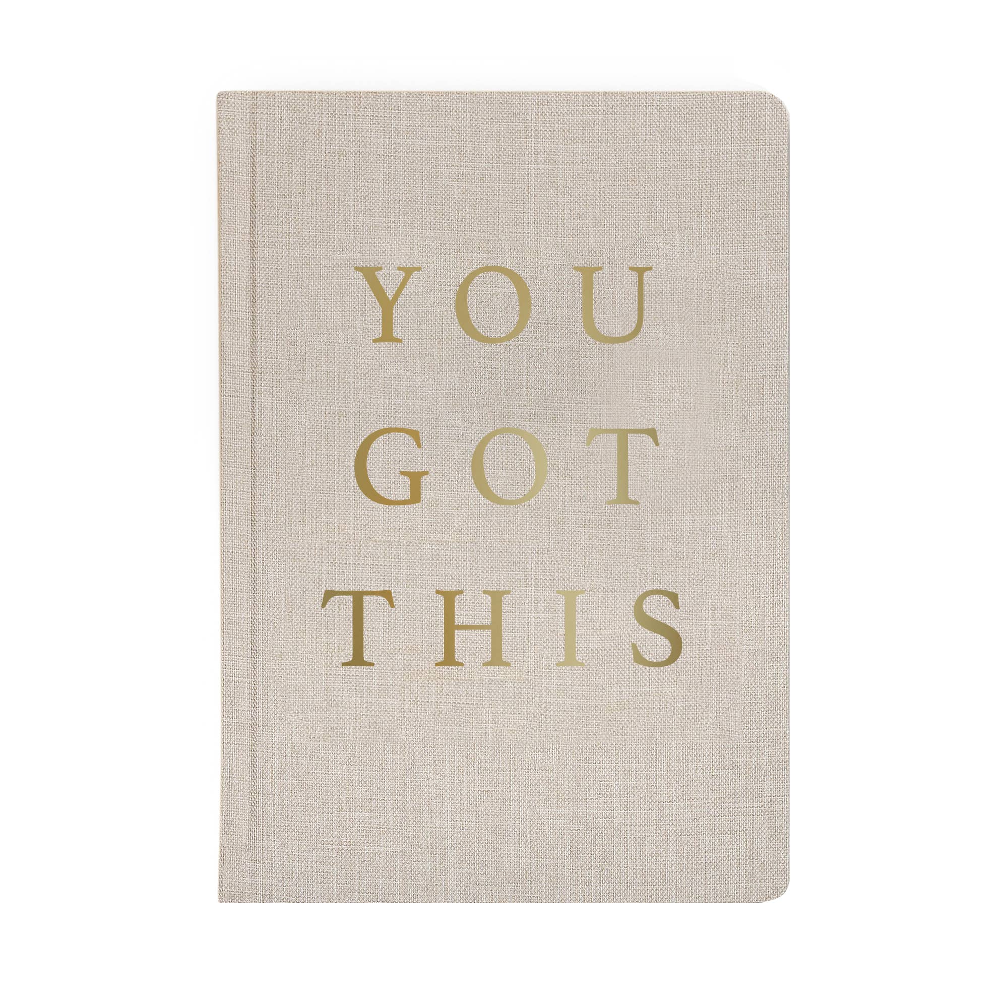 You Got This - Tan and Gold Foil Fabric Journal, photo 1 of 8