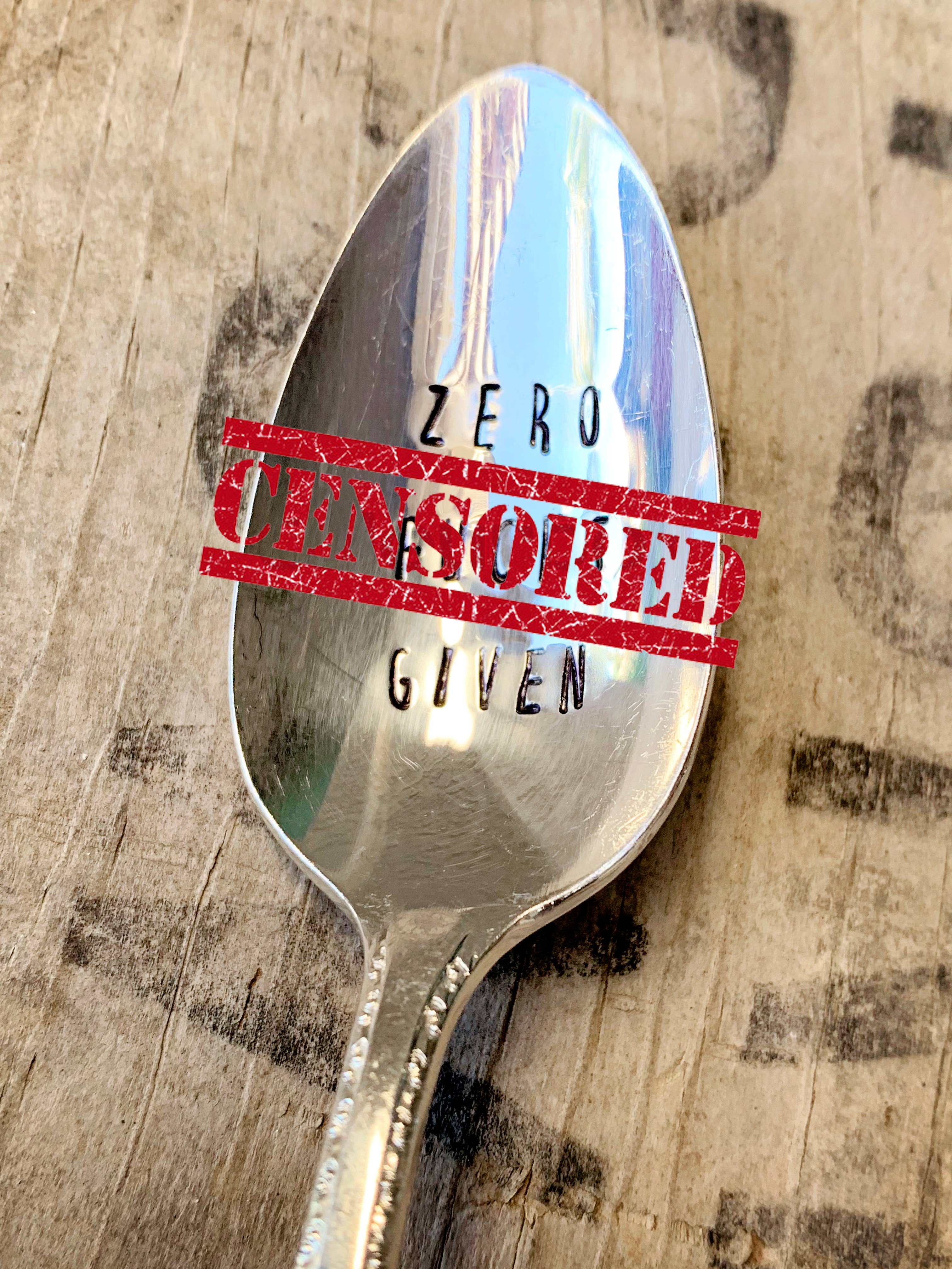 Pinkies up B*****s (teaspoon)Naughty Coffee Themed Hand-Stamped Vintage Silver Spoons:, photo 2 of 8