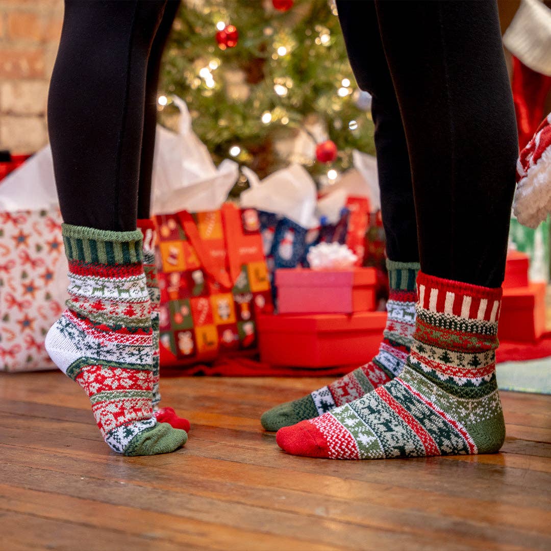 Yuletide Crew Socks | Sustainably Made Festive Holiday Socks: Large (Women 10 - 12 / Men 9 - 11), photo 3 of 4